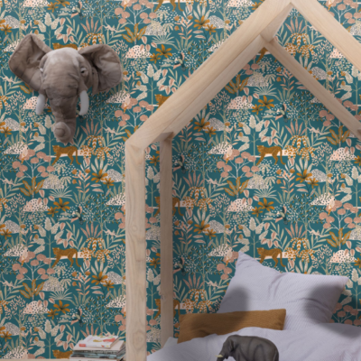 Papel pintado Let´s go Girls Jane rosa azul medianoche - Imagen 2