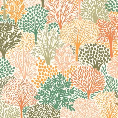 Papel pintado Let´s go Girls Alice verde naranja