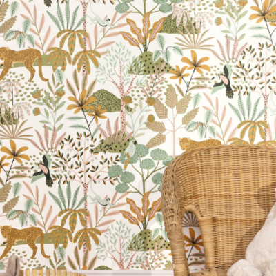 Papel pintado Let´s go Girls Jane verde blanco - Imagen 3