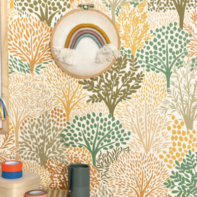 Papel pintado Let´s go Girls Alice verde naranja - Imagen 3