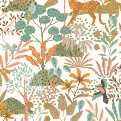 Papel pintado Let´s go Girls Jane verde blanco