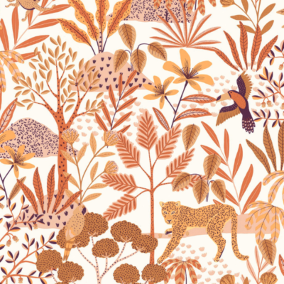 Papel pintado Let´s go Girls Jane rosa empolvado blanco