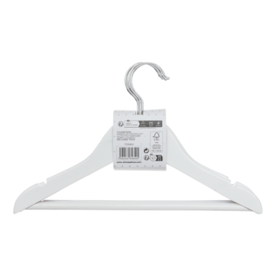 Pack de 4 perchas infantiles de madera blanco - Imagen 3