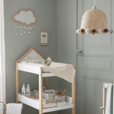 Espejo infantil de madera nube con pompones - Imagen 3