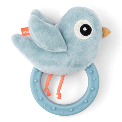 Sonajero con mordedor Birdie azul