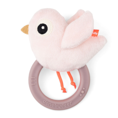 Sonajero con mordedor Birdie rosa - Imagen 5