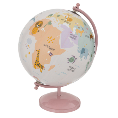 Globo terráqueo rosa