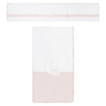 Colcha con protector para cuna de 60x120cm Teddy rosa
