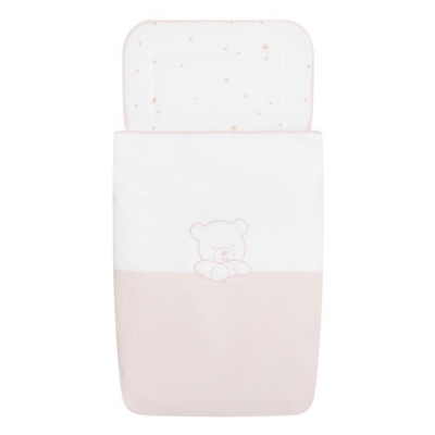 Saco nórdico para cuna de 60x120cm Teddy rosa