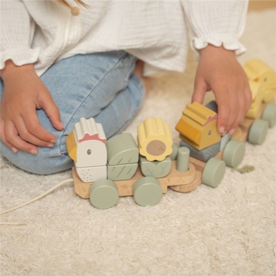 Tren de madera pequeña granja - Imagen 2