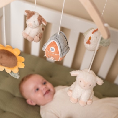 Móvil musical de madera pequeña granja - Imagen 3