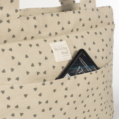 Bolsa canastilla corazones Poppy musgo - Imagen 10