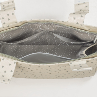 Bolsa canastilla corazones Poppy musgo - Imagen 6