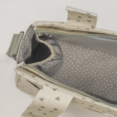 Bolsa canastilla corazones Poppy musgo - Imagen 8