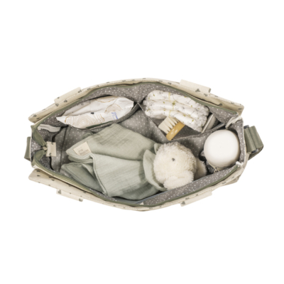 Bolsa canastilla corazones Poppy musgo - Imagen 7