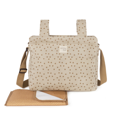 Bolsa canastilla corazones Poppy canela