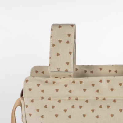 Bolsa canastilla corazones Poppy canela - Imagen 9