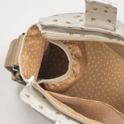 Bolsa canastilla corazones Poppy canela - Imagen 5