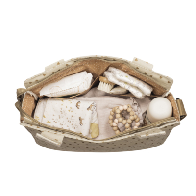 Bolsa canastilla corazones Poppy canela - Imagen 3