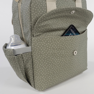 Mochila maternal topito Poppy musgo - Imagen 10