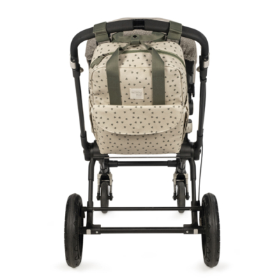 Mochila maternal corazones Poppy musgo - Imagen 15
