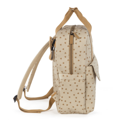 Mochila maternal corazones Poppy canela - Imagen 13