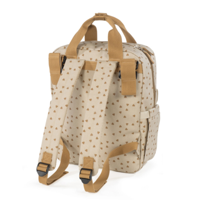 Mochila maternal corazones Poppy canela - Imagen 14