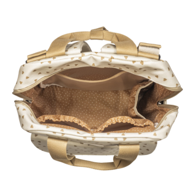 Mochila maternal corazones Poppy canela - Imagen 2