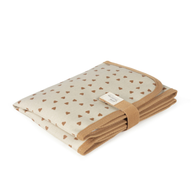 Cambiador de viaje corazones Poppy canela - Imagen 3