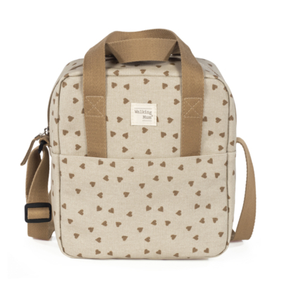 Bolsa térmica biberones corazones Poppy canela