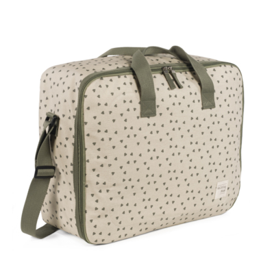 Maleta maternal corazones Poppy musgo - Imagen 2