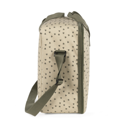 Maleta maternal corazones Poppy musgo - Imagen 6