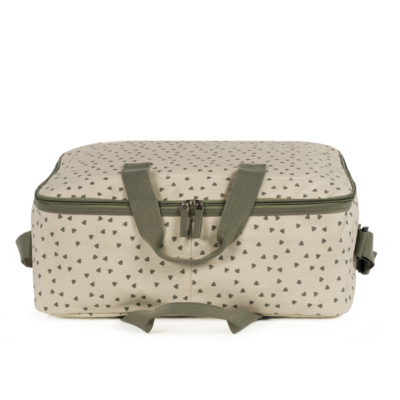 Maleta maternal corazones Poppy musgo - Imagen 7