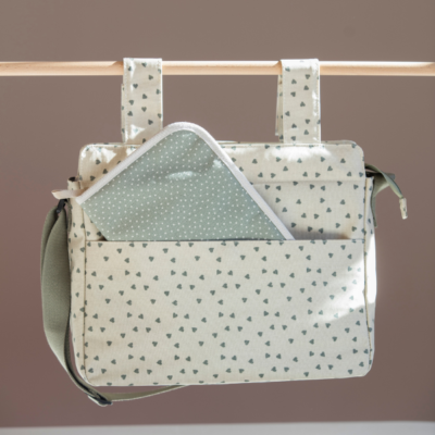 Bolsa canastilla corazones Poppy musgo - Imagen 2