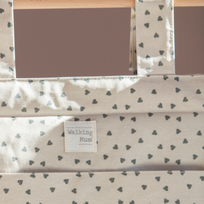 Bolsa canastilla corazones Poppy musgo - Imagen 4