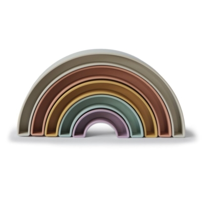 Arcoiris apilables Mushie solid tropical