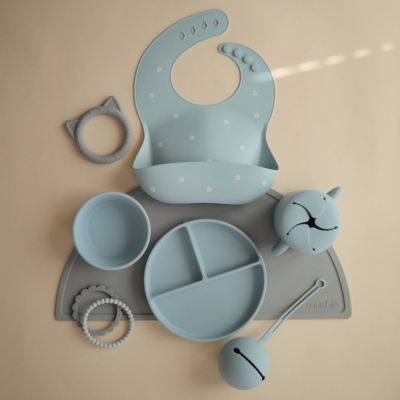 Funda chupete Mushie solid powder blue - Imagen 6