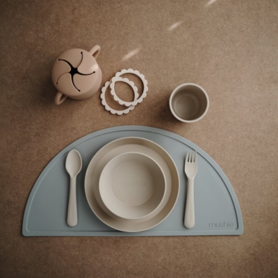 Pack dos bols redondos Mushie solid smoke - Imagen 3