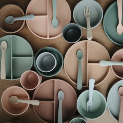 Pack dos cucharas Mushie solid vanilla - Imagen 3