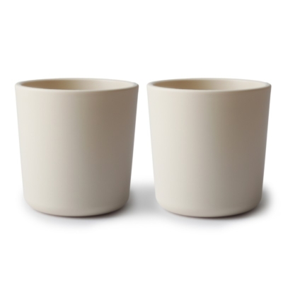 Pack dos vasos Mushie solid ivory