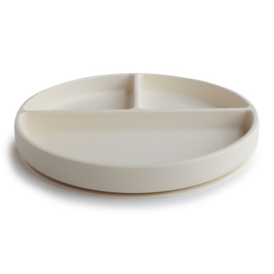 Plato ventosa-compartimentos Mushie solid ivory - Imagen 2
