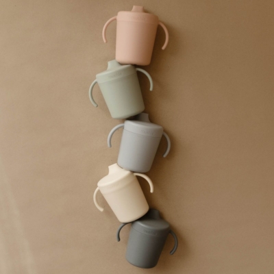 Taza didáctica con asas Mushie solid ivory - Imagen 4