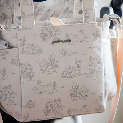 Bolso panera Toile de Jouy Cream - Imagen 3