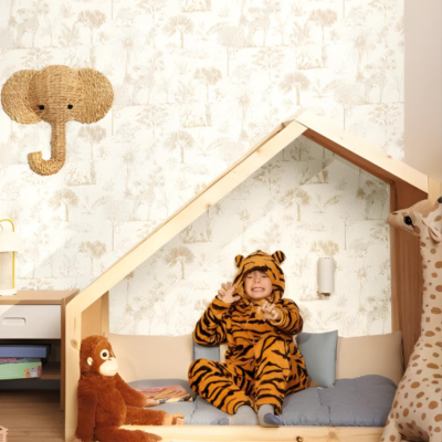 Papel pintado Les Mini Mondes - Savane Beige - Imagen 2