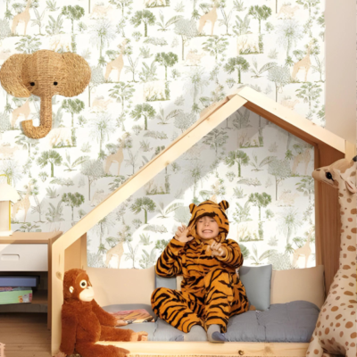 Papel pintado Les Mini Mondes - Savane Verde - Imagen 2