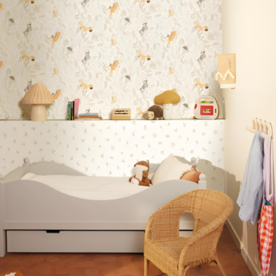 Papel pintado Les Mini Mondes - Bosque Beige - Imagen 2