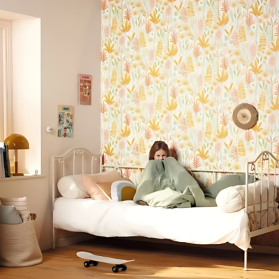 Papel pintado Les Mini Mondes - Hierbas Florales Multicolor - Imagen 2