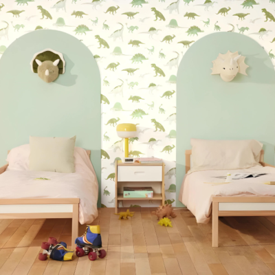 Papel pintado Les Mini Mondes - Jurasic Verde Kaki - Imagen 2