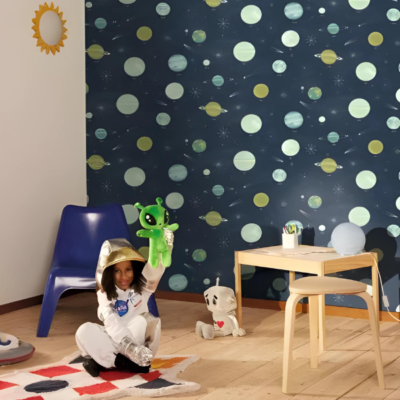 Papel pintado Les Mini Mondes - Via Láctea Azul - Imagen 2