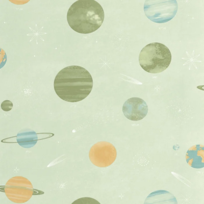 Papel pintado Les Mini Mondes - Via Láctea Verde